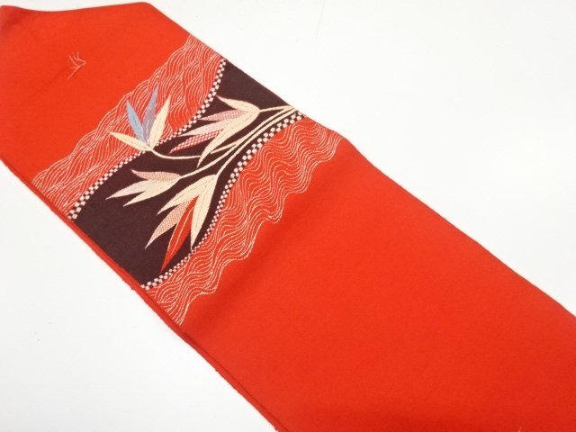 JAPANESE KIMONO / UNUSED FLORAL PATTERN WOVEN NAGOYA OBI